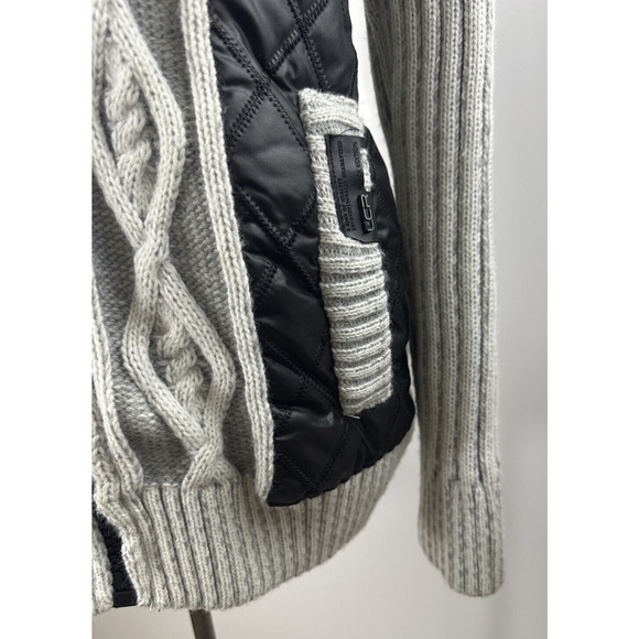 LCR Chunky Knit Thick Cardigan Sweater Jacket Large Cable Knit Ribbed Buckle - Picture 5 of 13